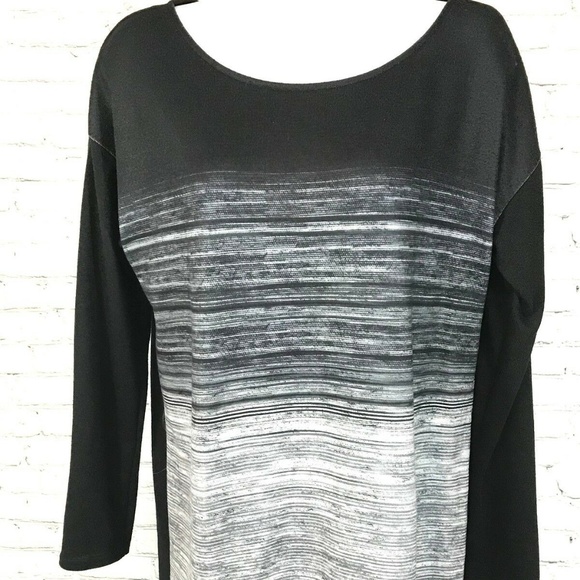 Worthington Top Blouse Size Medium Black‎ Gray - Picture 1 of 8